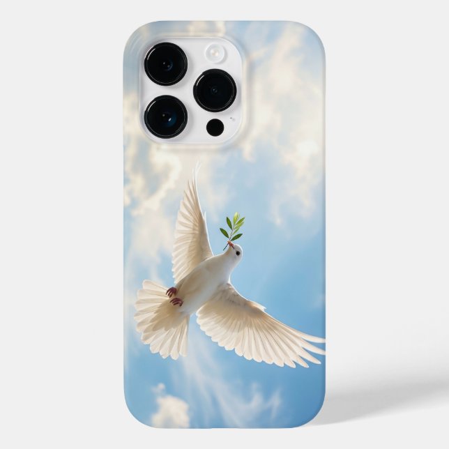Christian White Dove with Olive Sky iPhone Case (Rückseite)