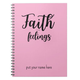 Christian Women Minimalist Faith Over Feelings Notizblock