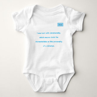 Christianality defined in blue on white onsie  baby strampler