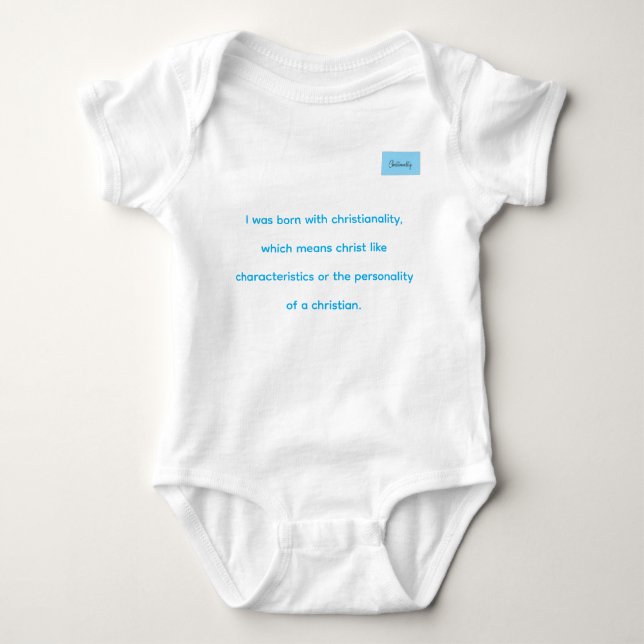 Christianality defined in blue on white onsie  baby strampler (Vorderseite)