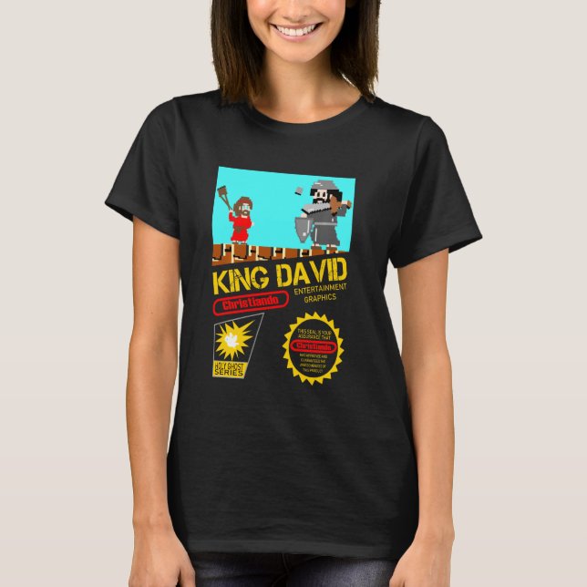 Christiando Slay like David Funny David Vs Goliath T-Shirt (Vorderseite)