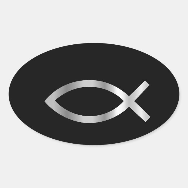 Christianity Ichthys fish Ovaler Aufkleber (Vorderseite)