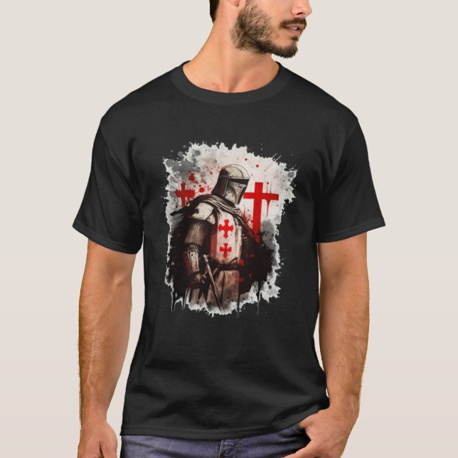 Christians Templar Knights Templar Cross T-Shirt (Vorderseite)