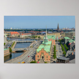 Christiansborg Palace Tower View Stock Exchange Poster