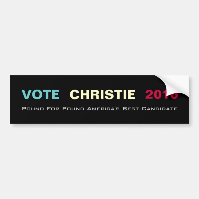 CHRISTIE 2016 Pfund für Pfund-Autoaufkleber Autoaufkleber (Vorne)