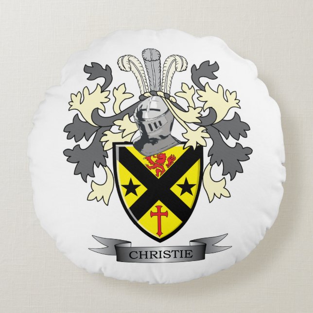 Christie Familienwappen-Wappen Rundes Kissen (Vorderseite)