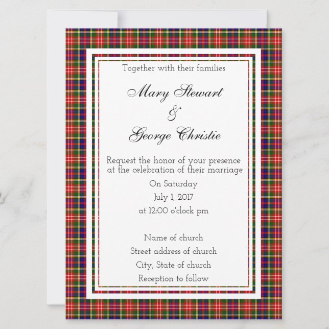 Christie Scottish Wedding Einladung (Vorderseite)