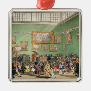 Christies Auktionssaal, aquatinted von J. Bluck Silbernes Ornament