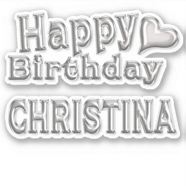 Christina Happy Birthday Autocollants (Devant)