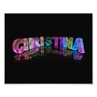 Christina - Moderne Namen in 3D-Leuchten Fotodruck