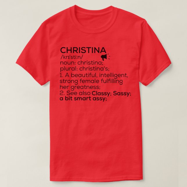 Christina Name Definition Christina weibliche Beze T-Shirt (Design vorne)