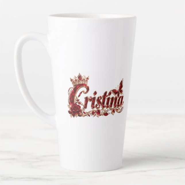 Christina Ruby Crystal Luxusname Milchtasse (Links)
