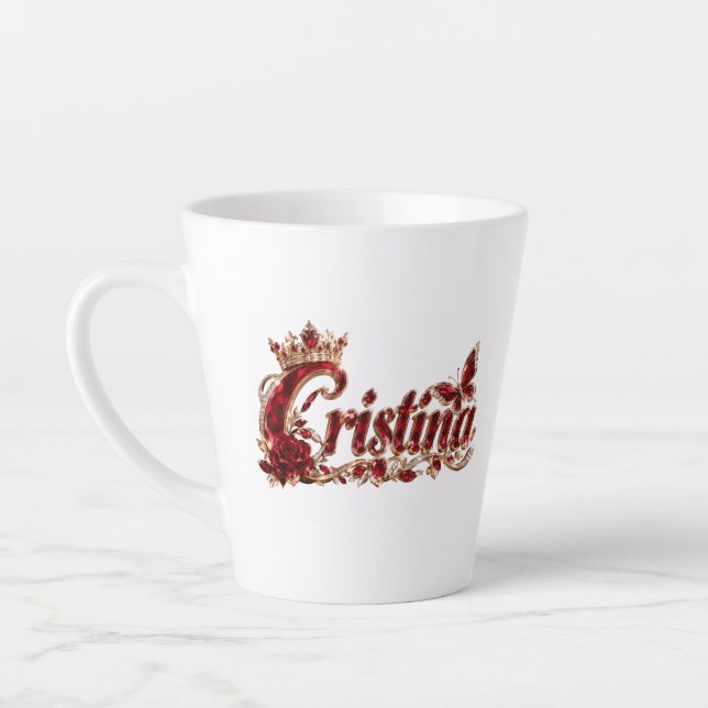 Christina Ruby Crystal Luxusname Milchtasse (Links)