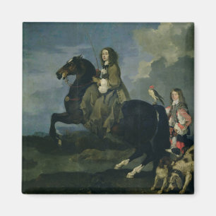 Christina von Schweden (1626-89) zu Pferd 1653 ( Magnet