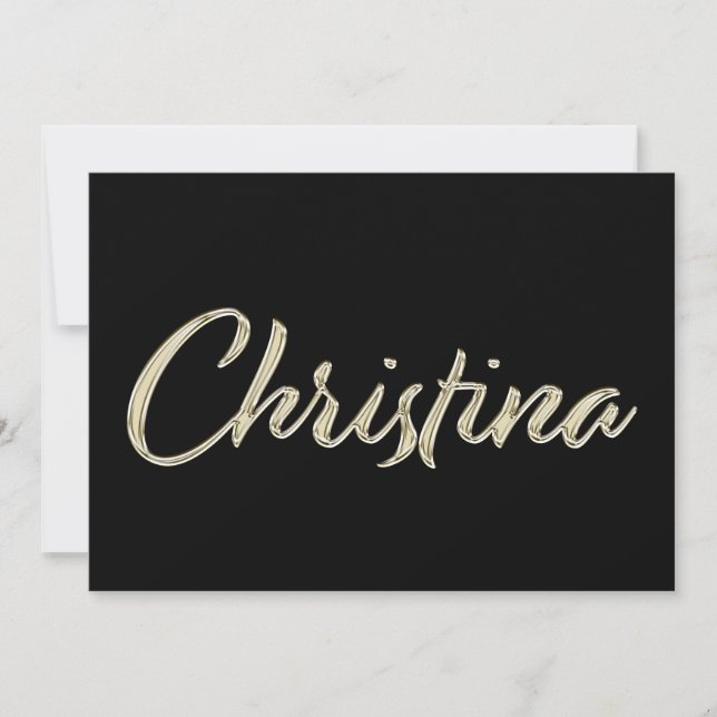 Christina white gold Handwriting Karte (Vorderseite)