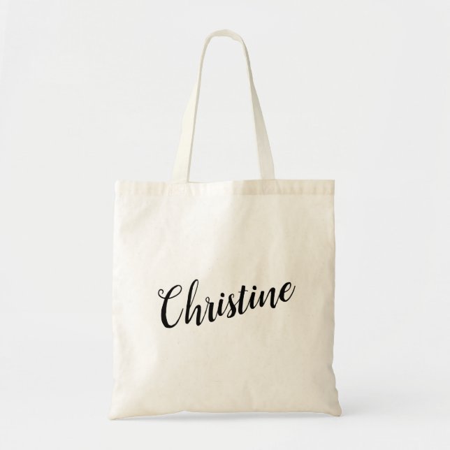 Christine Customizable Script Design Tote Bag Tragetasche (Vorne)