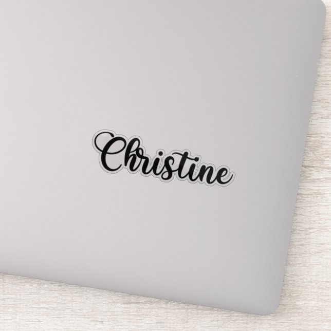 Christine Name - Handgeschriebene Kalligrafie Aufkleber (Detail)