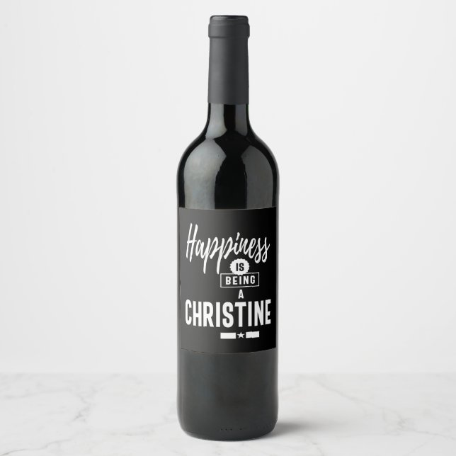 Christine Personalisiert Name Birthday Gift Weinetikett (Vorderseite)