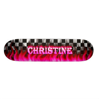 Christine-Skateboardrosafeuer und Flammenentwurf Skateboard