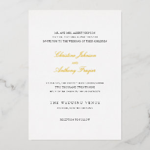 Christine Traditional Elegante Wedding Folieneinladung