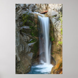 Christine Wasserfall, Herbstfarben, Mt. Rainier Poster