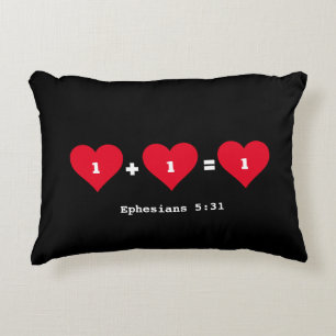 Christlich 1 PLUS 1 EQUAL 1 Paare Dekokissen