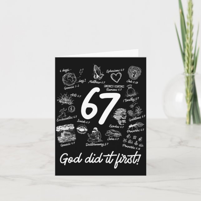 Christlich 6 7 Meme Sechs Sieben 67 Bibelvers Schr Karte (Vorderseite)