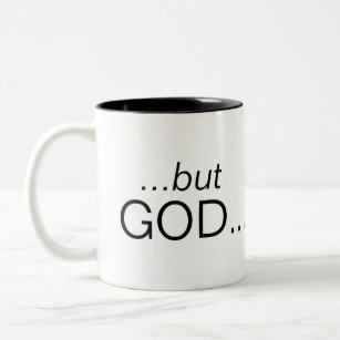 Christlich "...aber GOD..." typografischer Kaffee Zweifarbige Tasse