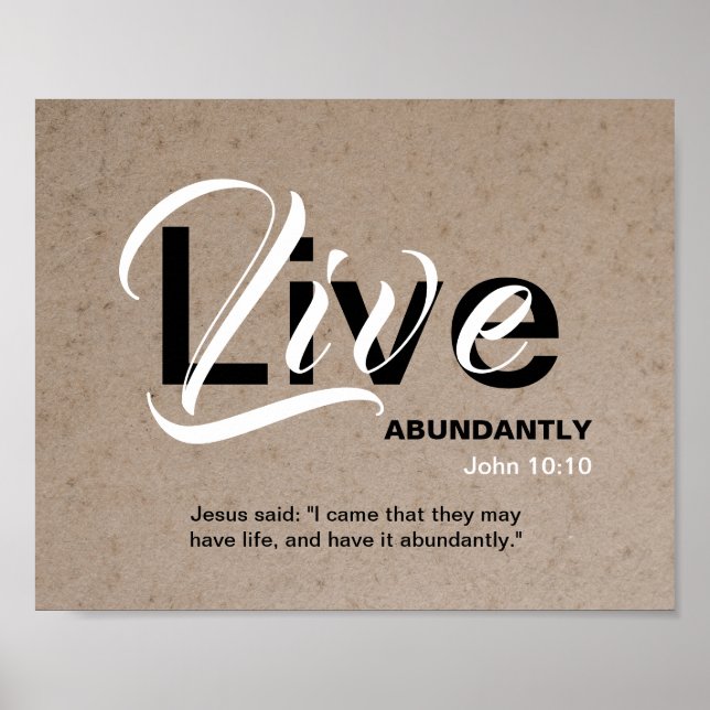 Christlich ABUNDANT LIFE Inspiration Scripting Poster (Vorne)