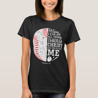Christlich Baseball ich kann alles Religiöse tun V T-Shirt