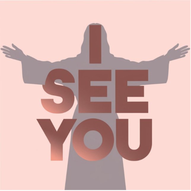 Christlich beobachtet Jesus dich, Jesus, ich sehe  Aufkleber (Vorderseite)