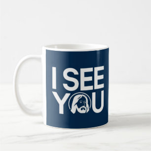 Christlich beobachtet Jesus dich, Jesus, ich sehe  Kaffeetasse