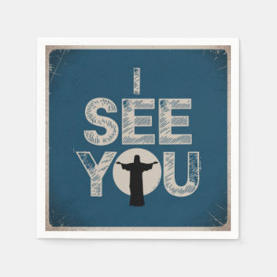 Christlich beobachtet Jesus dich, Jesus, ich sehe Serviette