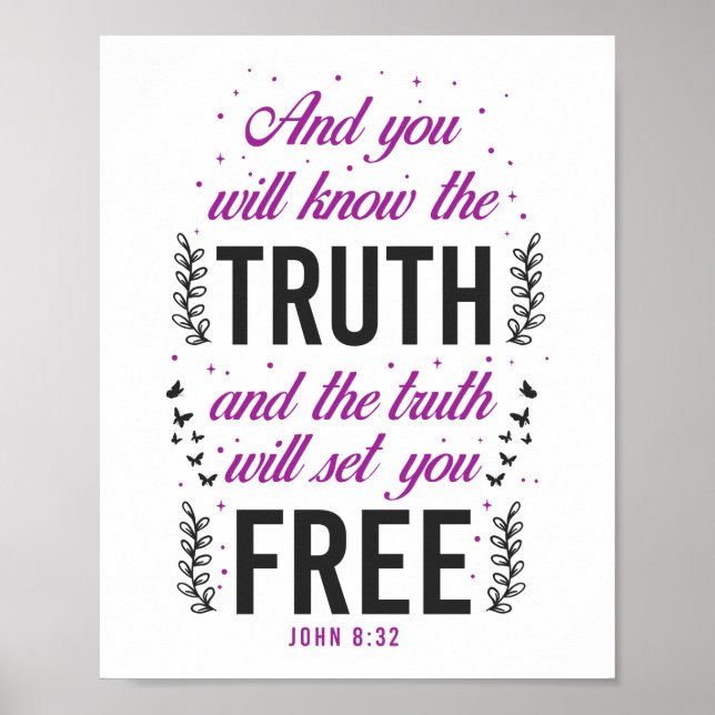 Christlich Bibelverse John 8:32 Poster (Vorne)