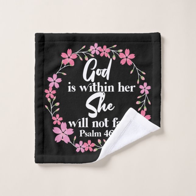 Christlich Bibelverse Psalm 46:5 Blume Waschlappen (Waschlappen)