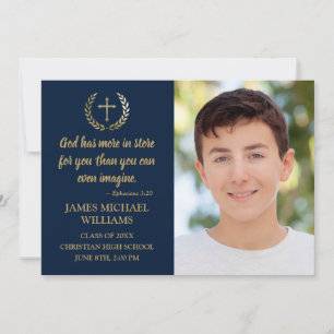 Christlich Bible Verse Foto Blue Boy Abschluss Ankündigung