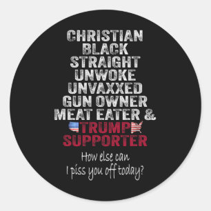 Christlich Black Straight Trump-Unterstützer Unwok Runder Aufkleber