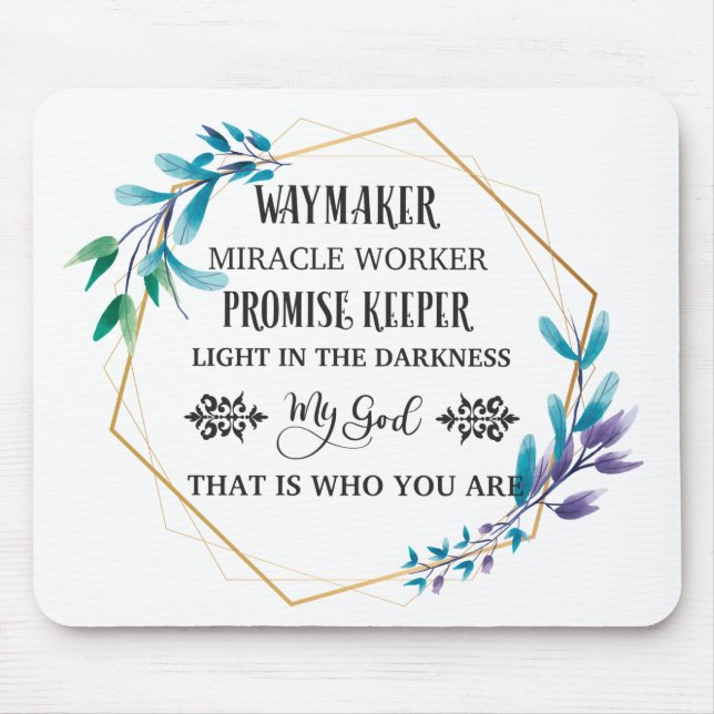 Christlich Blue Floral Wreath Mousepad (Vorne)