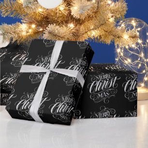Christlich Christ Merry Christmas Chalk Calligraph Geschenkpapier