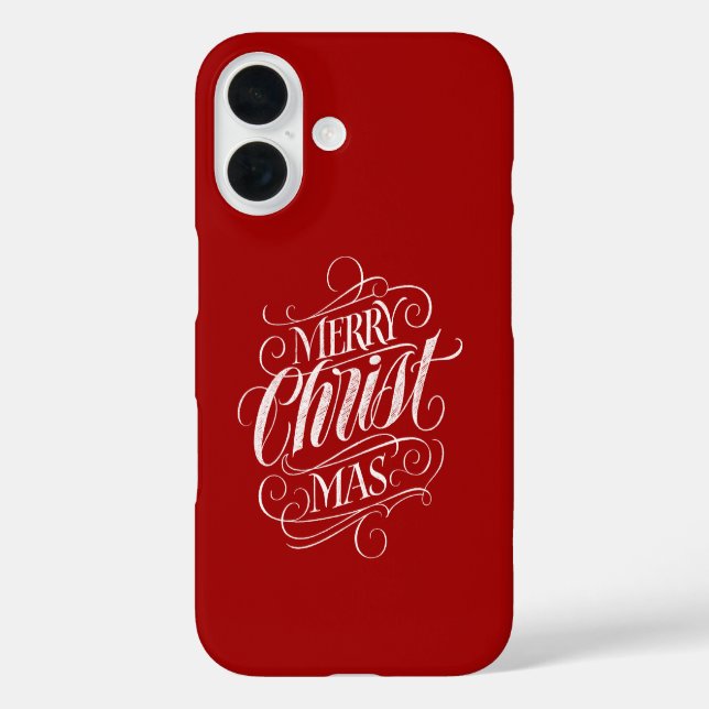 Christlich Christ Weihnachtskhalkboard-Kalligrafie iPhone 16 Hülle (Rückseite)