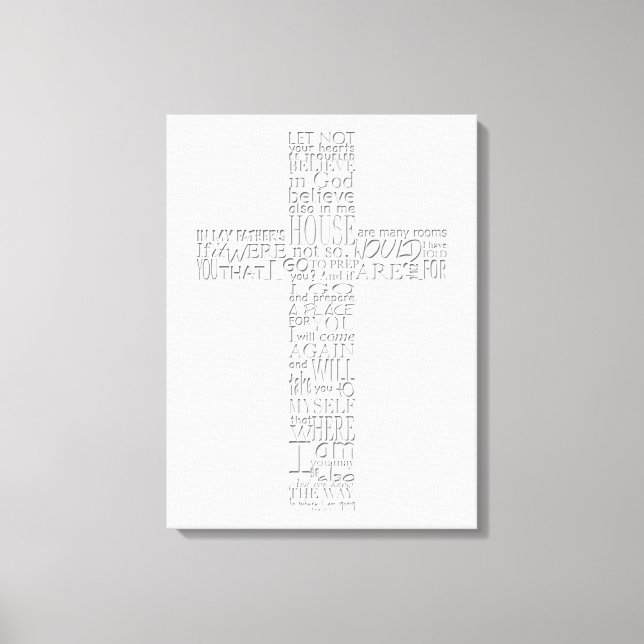 Christlich Cross Bible Verses John 14 Leinwand (Vorderseite)