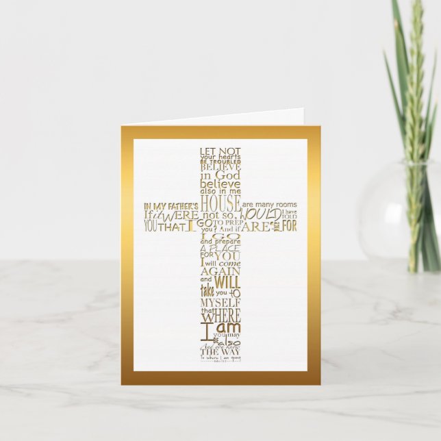 Christlich Cross John 14 Beileid Vielen Dank 2 Dankeskarte (Vorderseite)