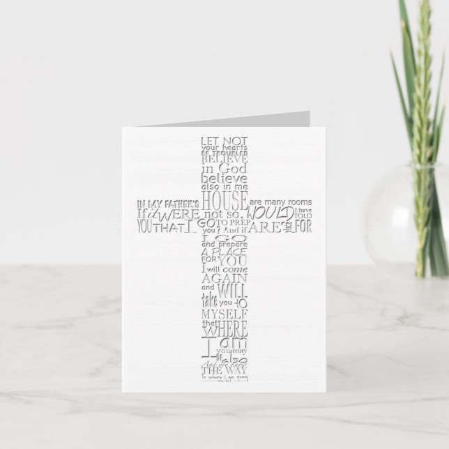 Christlich Cross John 14 Beileid Vielen Dank Dankeskarte (Vorderseite)