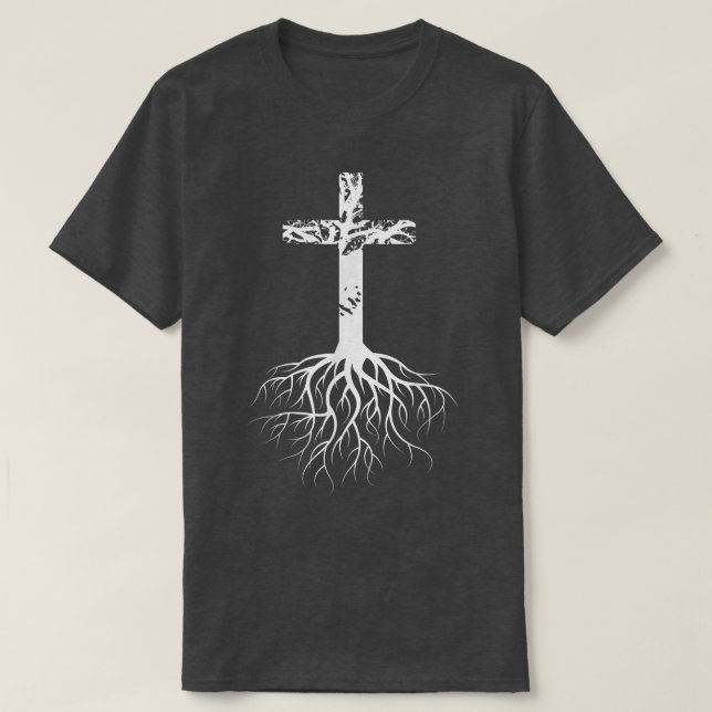 Christlich Cross Roots Faith T-Shirt (Design vorne)