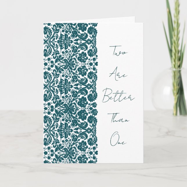 Christlich Damask Hochzeit zwei sind besser Einladung (Vorderseite)