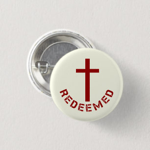 Christlich eingelöstes Rotes Kreuz und Textdesign Button
