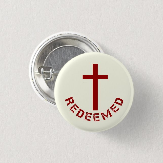 Christlich eingelöstes Rotes Kreuz und Textdesign Button (Vorne & Hinten)