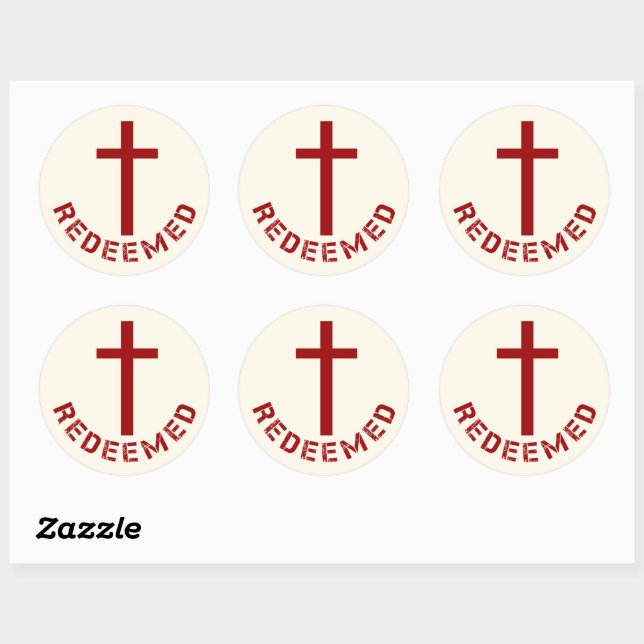Christlich eingelöstes Rotes Kreuz und Textdesign Runder Aufkleber (Blatt)