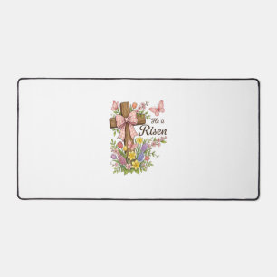 Christlich - Er ist auferstanden Florales Kreuz re Schreibtischunterlage