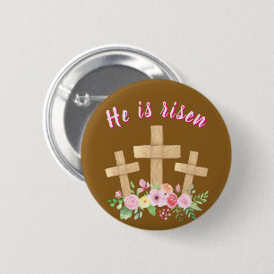 Christlich "Er ist auferstanden" Religiöser Ostern Button